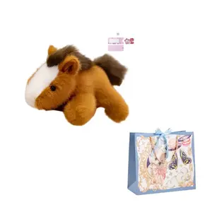 AOLETU Милая пони карманный компаньон, креативная миниатюрная изысканная лягушка корова желтая утка плюшевые куклы 18см высота