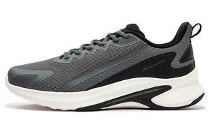 Прочные дышащие низкие кроссовки для бега мужские серо-белые 361°, Дымчато-серый/Обсидианово-черный