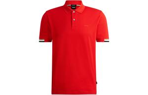 HUGO BOSS Обычная поло с резиновым логотипом Polo Shirt мужская красная