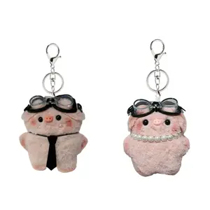 Плюшевый кулон Pilot Piglet Charm Dolls высотой 11 см HAKASSA ORIGINALS, черный
