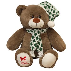 Рождественский плюшевый мишка, 50 см MERCONSER, коричневый/зеленый
