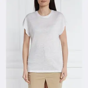 Льняная футболка свободного кроя Calvin Klein, белый