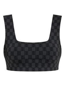 Укороченный топ с монограммой Braga By Malene Birger, черный