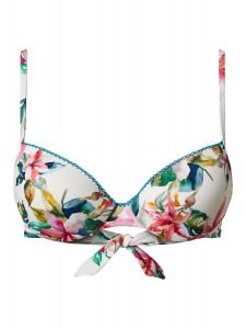 TWINSET топ бикини с эффектом пуш-ап и цветочным принтом, белый