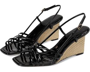 Туфли Tory Burch Multi Strap Wedge Sandals 75mm, цвет Perfect Black/Perfect Black