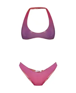 Лиловые трусики от бикини с завязками на шее Oseree, розовый