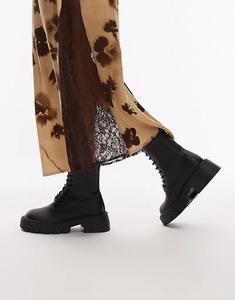 Массивные ботинки на шнуровке Topshop Lawrence черного цвета