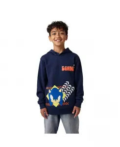 Толстовка с капюшоном и длинными рукавами для мальчиков Sonic Arrows & Checkered Flags, темно-синяя, для подростков, 6 Sonic The Hedgehog, синий