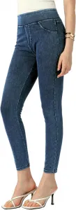 Allegra K женские джинсы-леггинсы с эффектом контроля живота