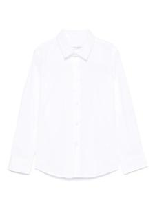 Paolo Pecora Kids рубашка с вышитым логотипом, белый