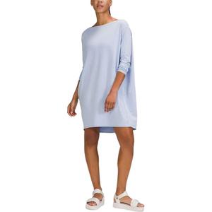 Платье с длинным рукавом женское, Crew Neck, укороченное Lululemon, pinwheels синий/pslb