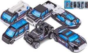 Набор «Полицейские машины» 6 в 1 «Весна», полицейские маленькие машинки, металлические полицейские машины, игрушки для мальчиков PakaNiemowlaka