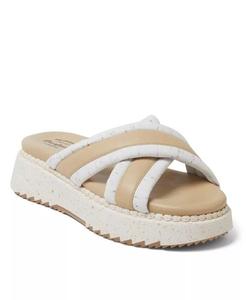 Женские босоножки Daisy Cross Strap Platform Dearfoams, коричневый/бежевый