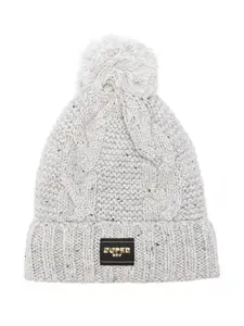 Шапка бини фактурной вязки Superdry, серый