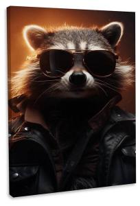 Картина на холсте Hustling Sharks Funky-Waschbär, коричневый