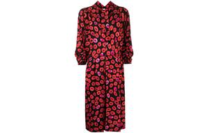 MARNI Женское красное платье с длинными рукавами