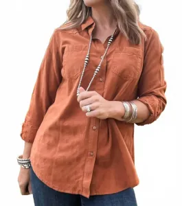 Джинсовая рубашка Dobby Real Billie в цвете «глазированный имбирь» Ariat