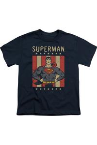 Футболка DC Comics Retro Liberty с коротким рукавом для детей Gildan, темно-синий