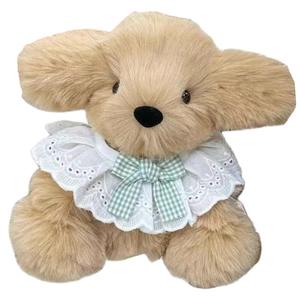 Маленький золотистый ретривер ручной работы, изысканная плюшевая кукла в мультяшном стиле, высота 30 см Click, золотой