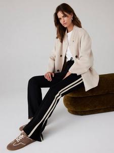 Джоггеры с боковой полосой и расклешенным низом Mint Velvet, Black/Multi