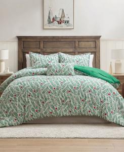 Праздничный комплект постельного белья Green Branches, 3 предмета, размер Twin/Twin XL Hallmark Bedding, Green