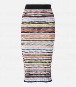 Юбка миди из смесового хлопка в полоску Missoni, Multicolour Blue Tones