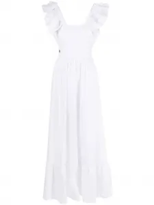 Платье макси с оборками Philipp Plein, белый
