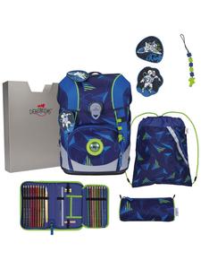 Derdiedas 5-предметный школьный рюкзак ErgoFlex Tiny LED Moon Mission синего цвета