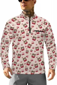 Мужская рубашка с воротником стойкой и защитой от ультрафиолета, быстросохнущая