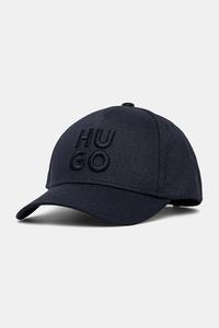 Хлопковая кепка с козырьком Hugo, темно-синий