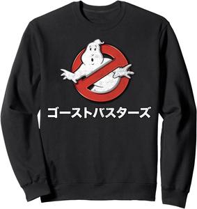 Толстовка с логотипом фильма «Охотники за привидениями» на японском языке Ghostbusters, черный