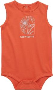 Carhartt Baby Girls' Tank Floral C Bodysuit, Living Coral