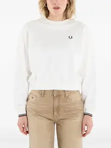 Свитшот с контрастной отделкой Fred Perry, белый