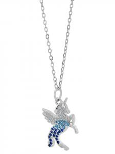 Adeliás Детское ожерелье - единорог из серебра 925 пробы с кубическим цирконием 42+5 в серебре