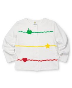 Вязаный кардиган для девочек младшего возраста с изображением яблока, звезды и сердечка Florence Eiseman, No Color