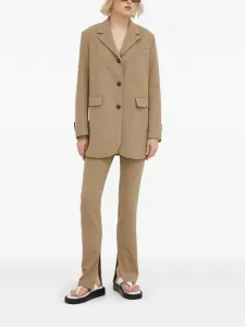 Однобортный пиджак в тонкую полоску SAMSOE SAMSOE, коричневый