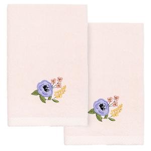 Linum Текстиль для дома Турецкий хлопок Verano Набор полотенец для кончиков пальцев с украшением из 2 предметов Linum Home Textiles, цвет Blush