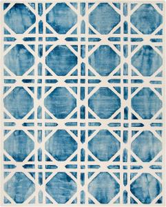 Ковер ручной работы из премиальной шерсти SAFAVIEH, 244 x 305 см, Dip Dye Collection Ivory/Blue DDY721M для гостиной, столовой, спальни