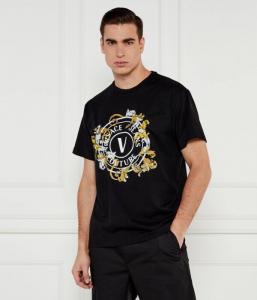 Футболка мужская Versace Jeans Couture с фирменным принтом, черный