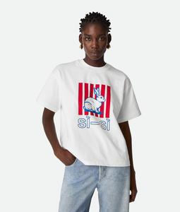 Cotton printed jersey t-shirt BOTTEGA VENETA, белый