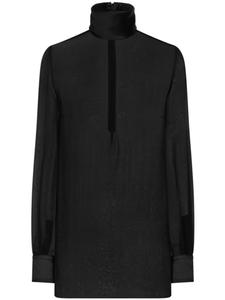 Dolce & Gabbana блузка с высоким воротником, черный