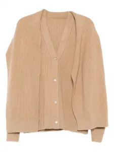 Шерстяной кардиган JNBY, коричневый