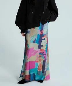 Длинная юбка из атласа разных расцветок Jeanasis, цвет Pink And Other Colors(25)