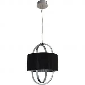 Подвесной светодиодный светильник Подвеска Madrid, 1 плафон LED-модуль 1 шт. Теплый белый свет Классическая атмосфера Searchlight, хром/черный/белый