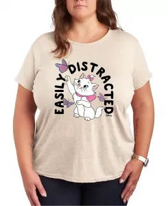 Футболка размера плюс с принтом «Легко отвлекающаяся аристократка» с круглым вырезом Hybrid Apparel, белый