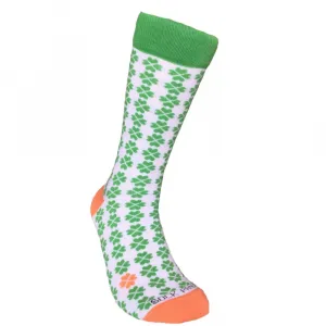 Носки с рисунком «Счастливый четырехлистный клевер» от Sock Panda (женские размеры, взрослые, средние)