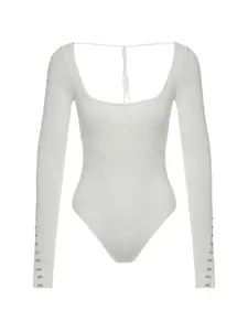Боди с длинными рукавами Anna October, белый