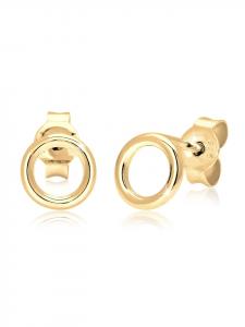 Elli Серьги из серебра 925 пробы, геометрический узор, круг в золоте