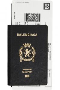 Черный длинный кошелек для паспорта на 1 билет Balenciaga