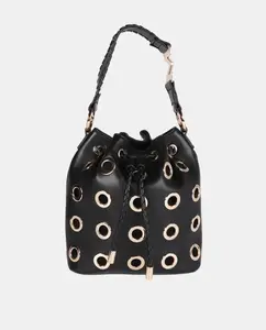 Сумка с круглыми металлизированными люверсами Lola Casademunt, черный